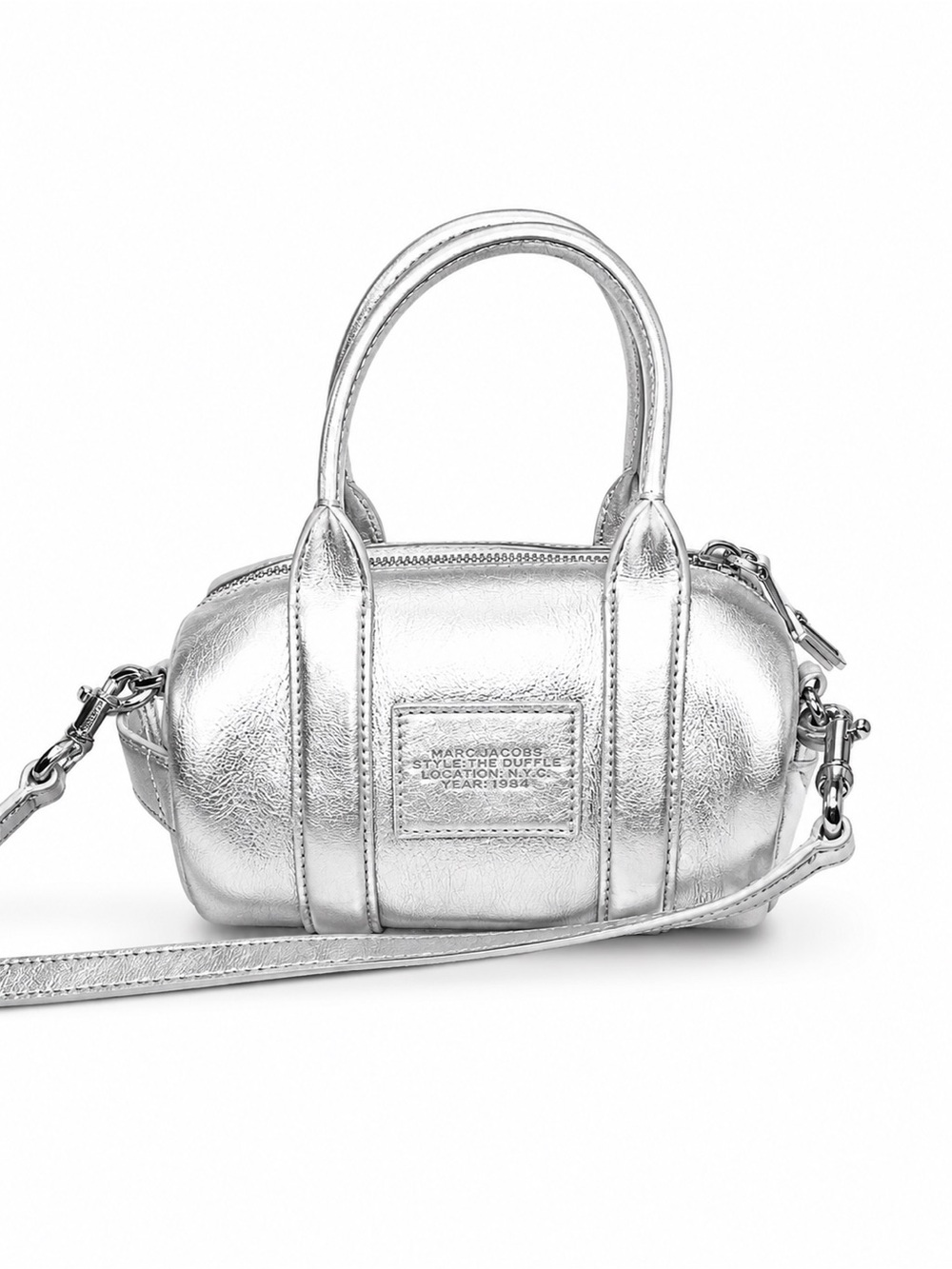 Marc Jacobs Metallic Silver The Duffle Mini Crossbody - Picture 2 of 3
